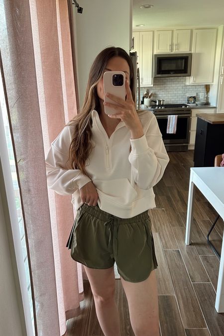 wearing a small in pullover, so soft 
wearing a medium in shorts, should have done a small but will keep, such cute details! 

Spring outfit, mom outfit, Target active 
 


#LTKfindsunder50 #LTKSeasonal