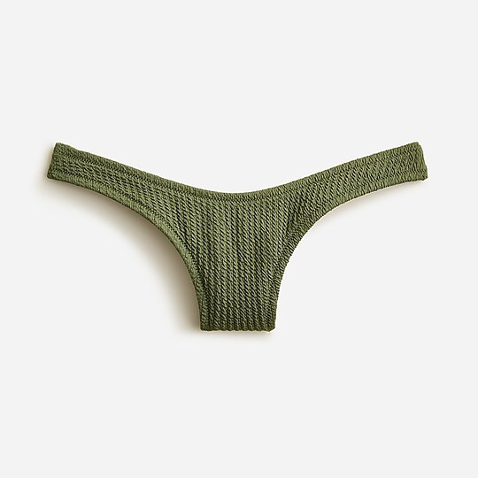 Textured curved-waist cheeky bikini bottom | J. Crew US