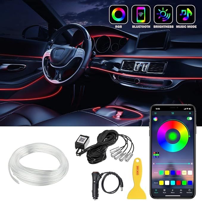 Remote Car LED Strip Lights, Multicolor Interior Car Lights,16 Million Colors 5 in 1 Ambient Ligh... | Amazon (US)