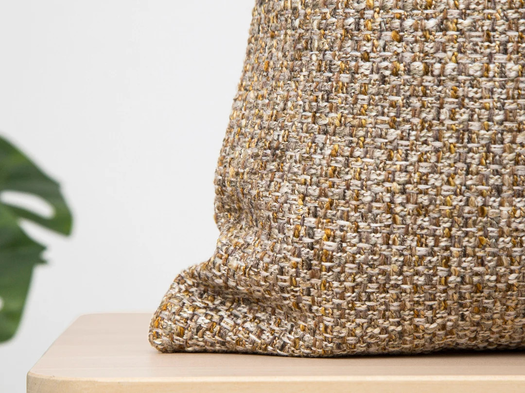 Taupe Boho Pillow Cover, Taupe and Rust Woven Throw Pillow, Textured Euro Sham Cover, Boho Throw ... | Etsy (US)