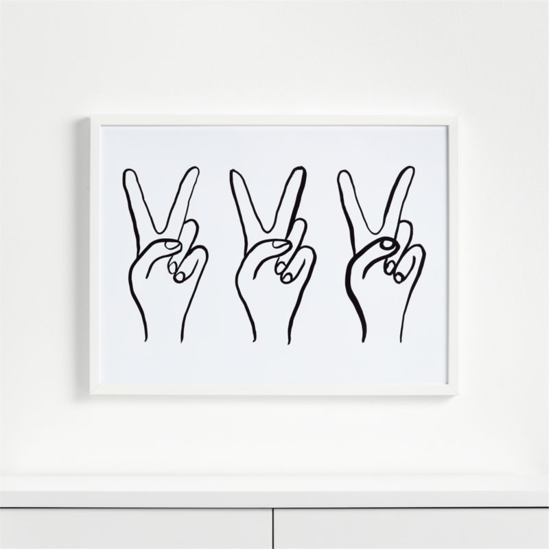 Peace Out Framed Wall Art + Reviews | Crate and Barrel | Crate & Barrel