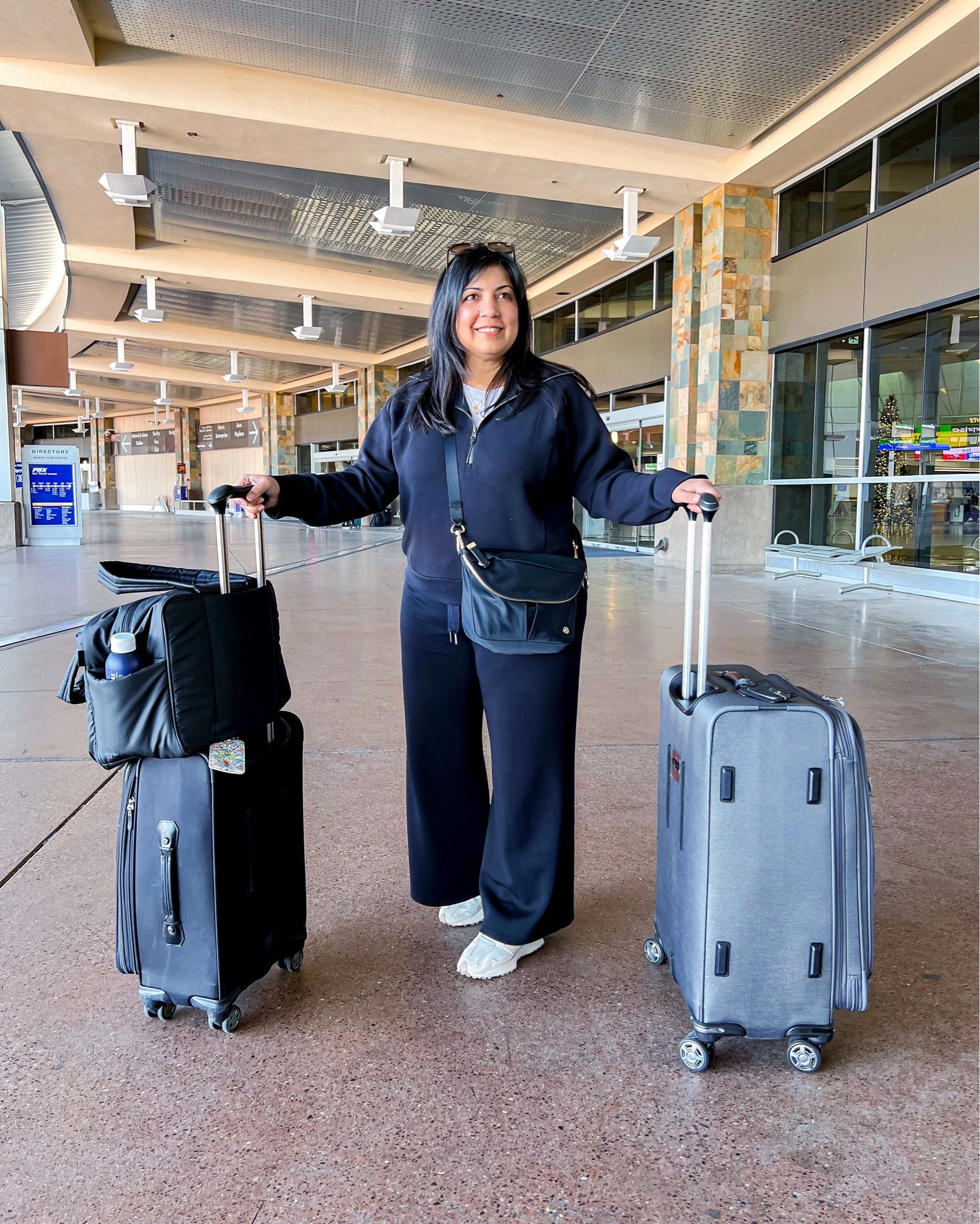 LTK x SPANX SALE! 20% off sitewide for full-priced styles with code LTK20. Excludes markdowns.

Travel Outfit! Love this Spanx Air Essentials set for travel. So soft, comfy and cozy! Wearing size large in the top and large petite in the pants. New Balance 327 sneakers true to size. Lululemon crossbody festival bag. CALPAK Luka duffel travel bag. Travelpro carry-on suitcase and check-in luggage.

Fall outfits women over 50, travel outfits, matching sets, airport outfit, Spanx set

#LTKTravel #LTKSaleAlert #LTKOver40