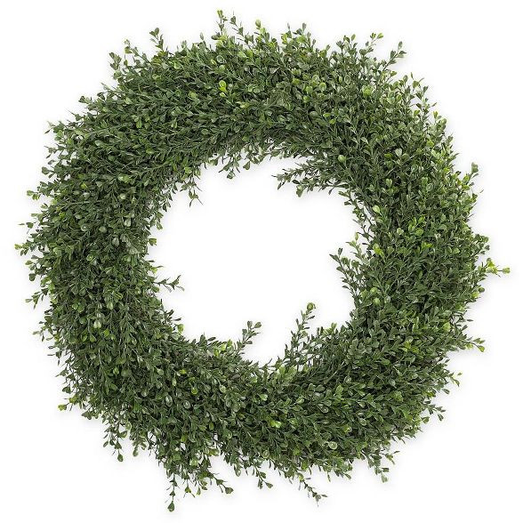 Faux Polypropylene Boxwood Indoor / Outdoor Wreath - Plow & Hearth | Target