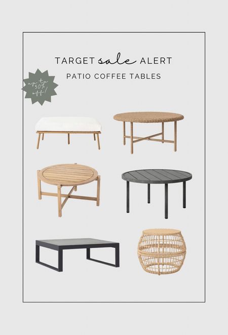 Up to 50% off patio coffee tables and accent tables. 

Outdoor table, patio furniture, outdoor living, studio mcgee, target sale

#LTKhome #LTKsalealert