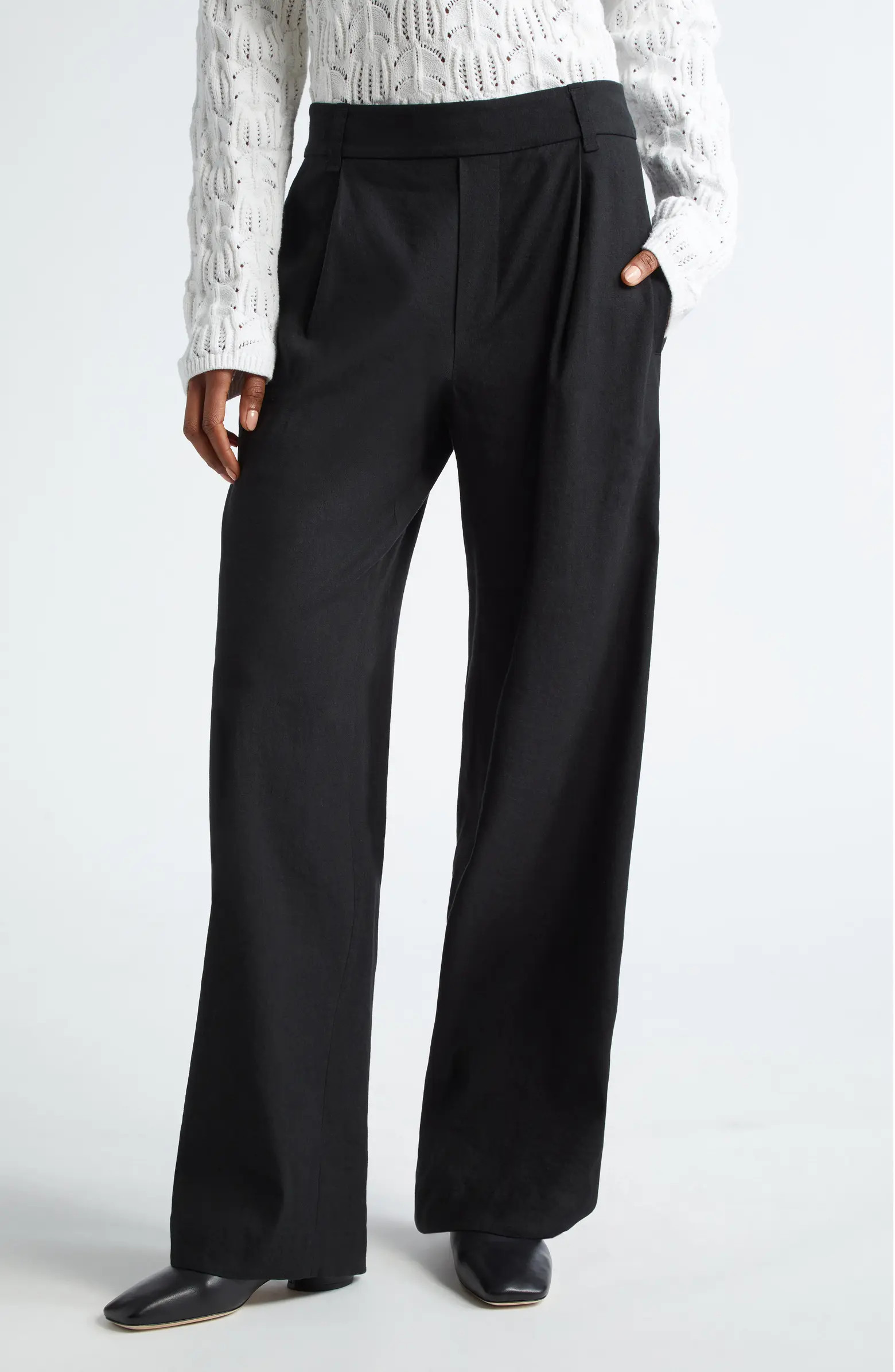 Vince Straight Leg Linen Blend Pull-On Pants | Nordstrom | Nordstrom