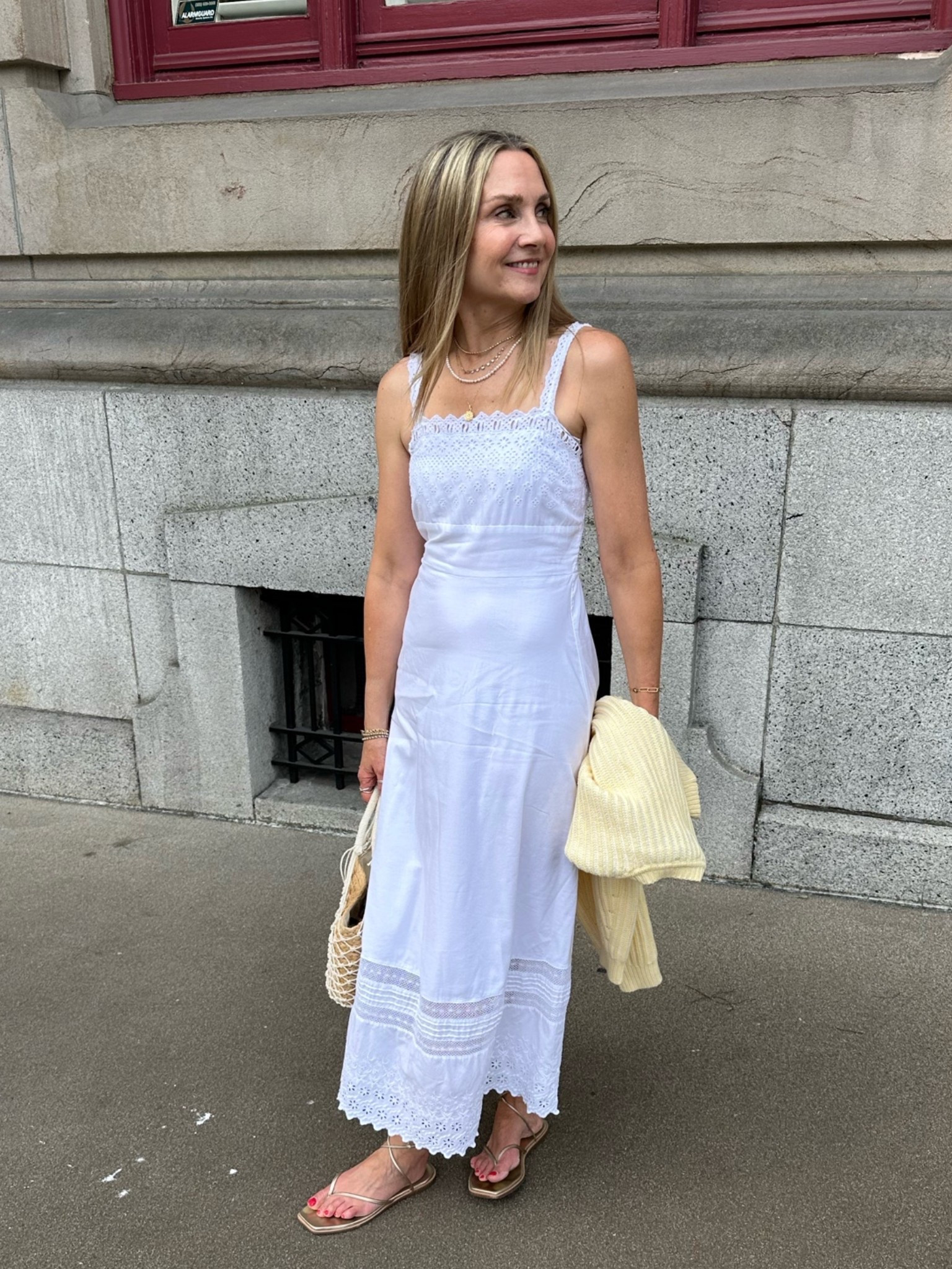 What I wore to my birthday dinner! @Splendid white midi dress with the prettiest lace detail, wearing an xs.

#LTKOver40 #LTKWedding #LTKootd
