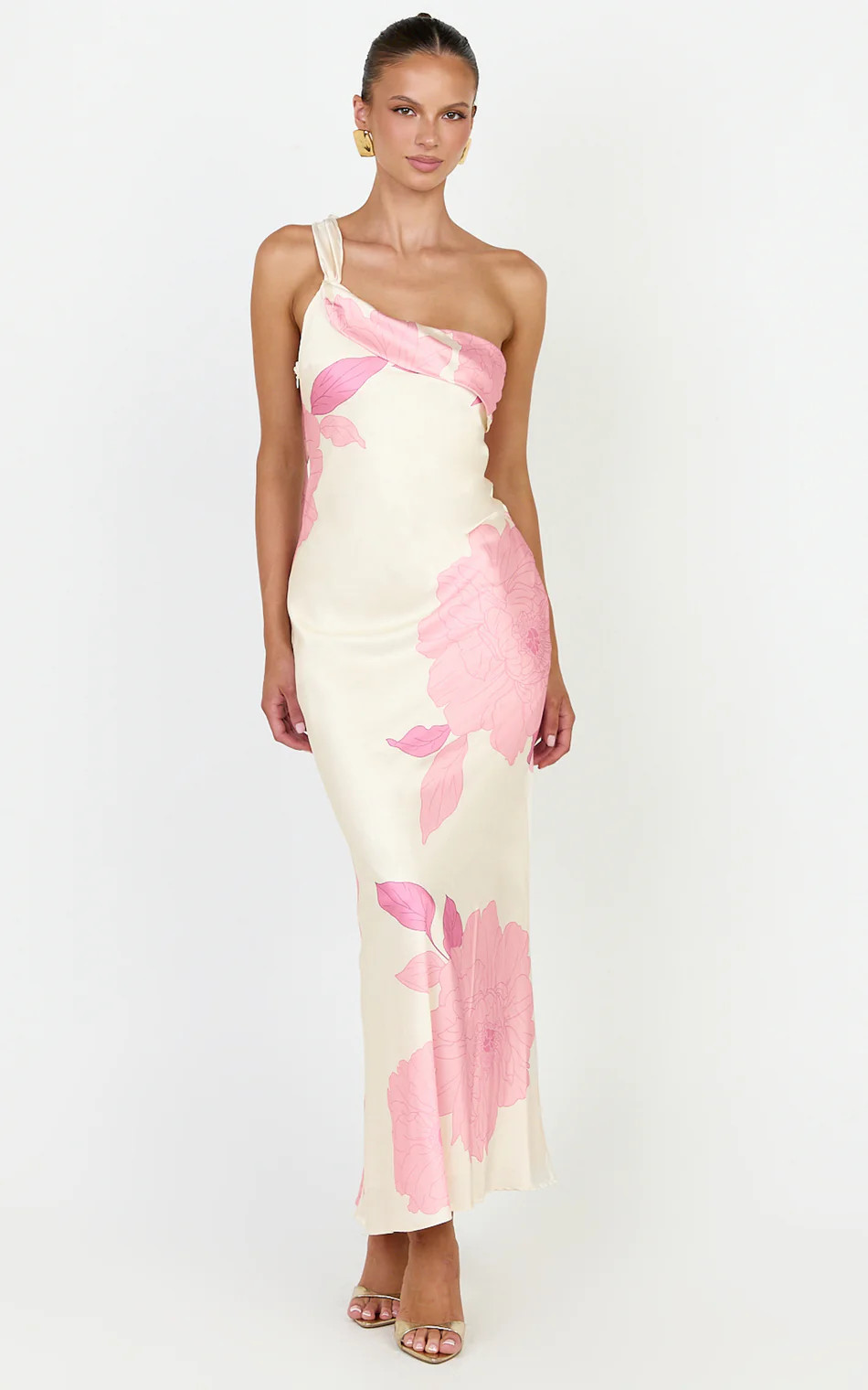 One Shoulder Slip Dress in Butter Floral | Showpo (US, UK & Europe)