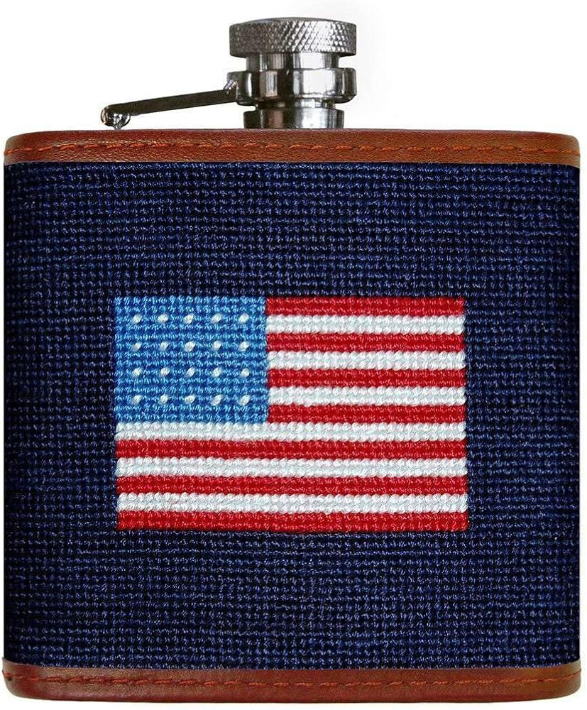 American Flag Needlepoint Flask in Navy by Smathers & Branson | Amazon (US)