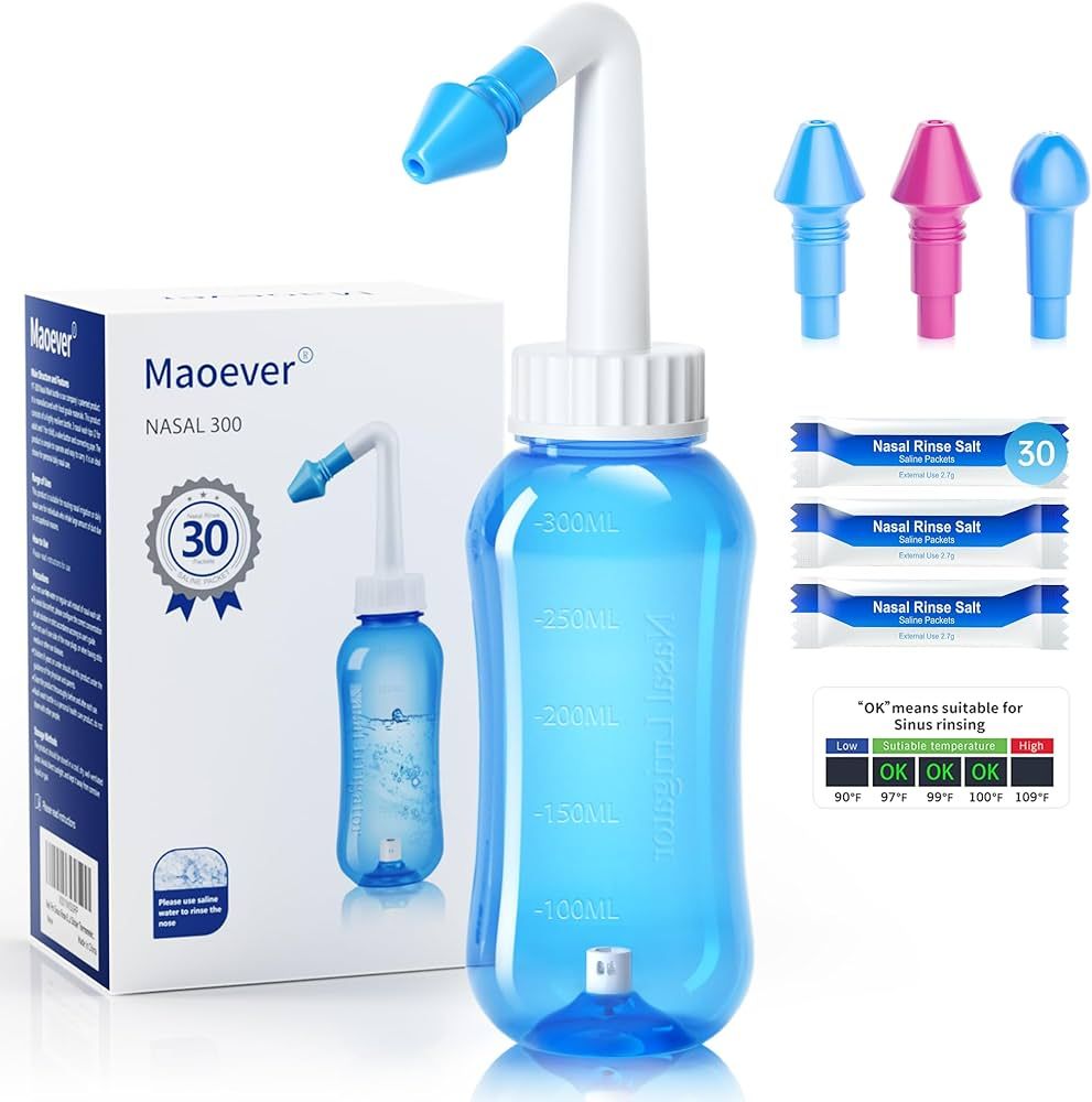 MAOEVER Neti Pot Sinus Rinse Bottle Nose Wash Cleaner Pressure Rinse Nasal Irrigation for Adult &... | Amazon (US)