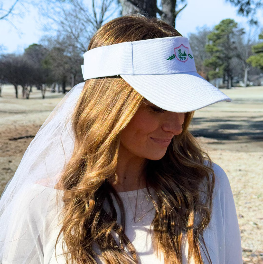 White Bride to Be Golf Visor Veil | Embroidered Bachelorette Party Hats | Country Club, Last Swin... | Etsy (US)