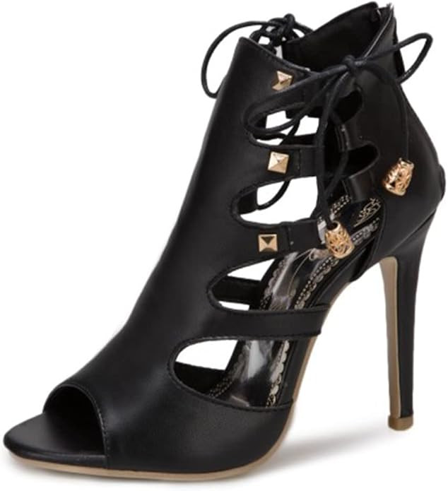 AMESHION Women’s Fashion High Heel Sandals Peep Toe Lace-up Hollow-Out Stiletto Pumps Dress Sho... | Amazon (US)