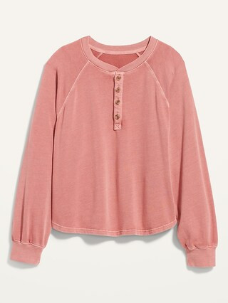Long-Sleeve Henley Sweatshirt for Women | Old Navy (US)