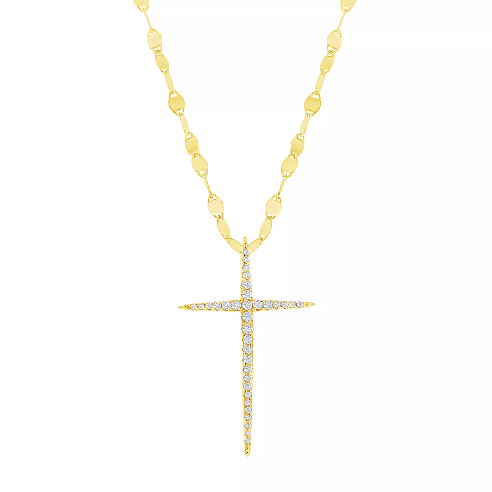 Argento Bella Sterling Silver Cubic Zirconia Cross Mirror Chain Necklace | Kohl's