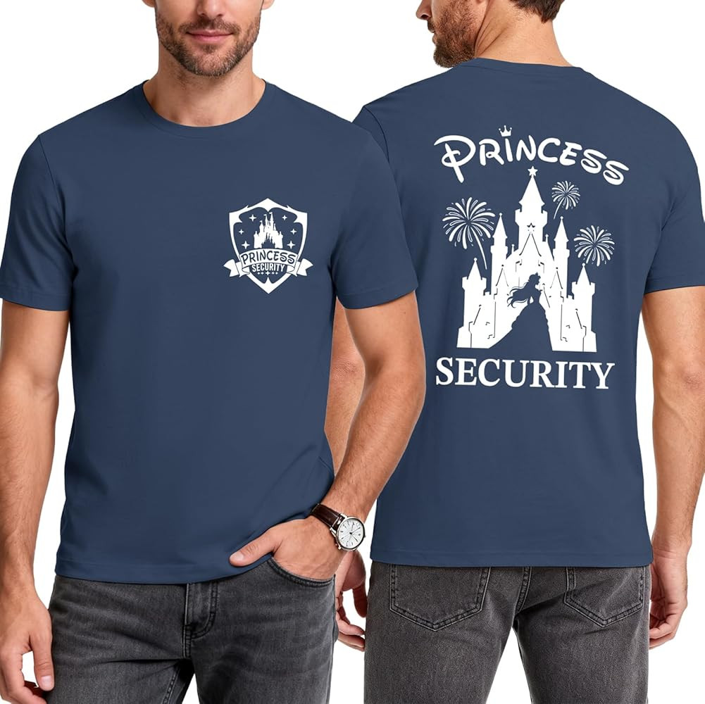 Princess Security Team Shirts Men Magical Kingdom T-Shirt Short Sleeve Dad Shirt Family Vacation ... | Amazon (US)
