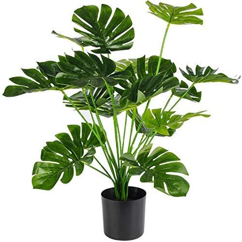 Artificial Palm Tree, 28" Large Fake Plants in Pot for Indoor and Outdoor Home Office Decor | Amazon (US)