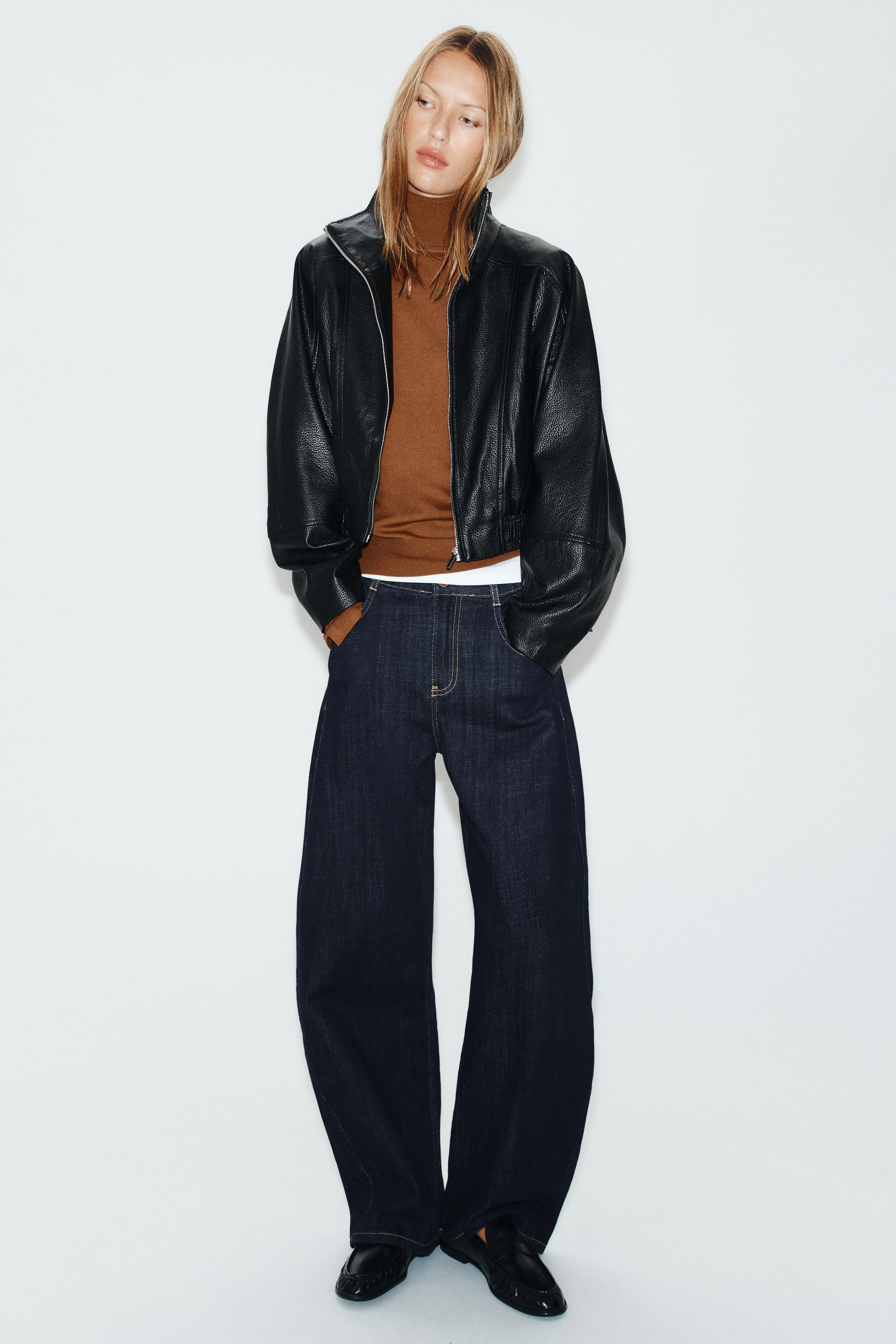 SHORT LEATHER EFFECT JACKET | Zara UK