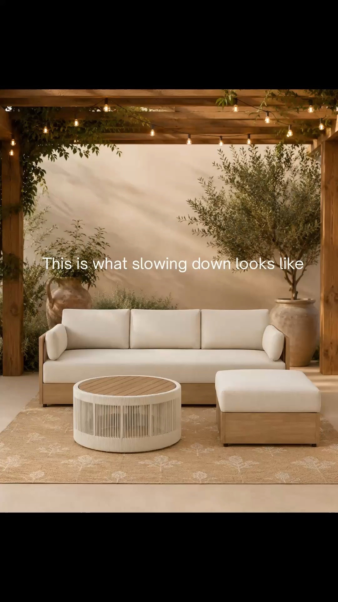 Upgrade your patio decor with the ultimate modern outdoor furniture setup. West Elm look for less. This stunning boho patio design features a neutral weather resistant outdoor sofa, a trendy rope coffee table, and a matching wood ottoman. If you are looking for minimalist backyard inspiration or durable all-weather wicker patio furniture, this setup checks every single box.

Follow me and subscribe (the bell on top) on LTK for daily home decor, fashion & Amazon finds.

#LTKHome #LTKSeasonal #LTKSaleAlert