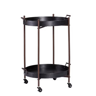 Alfred Two-Tier Round Butler Table - Black - SEI | Target
