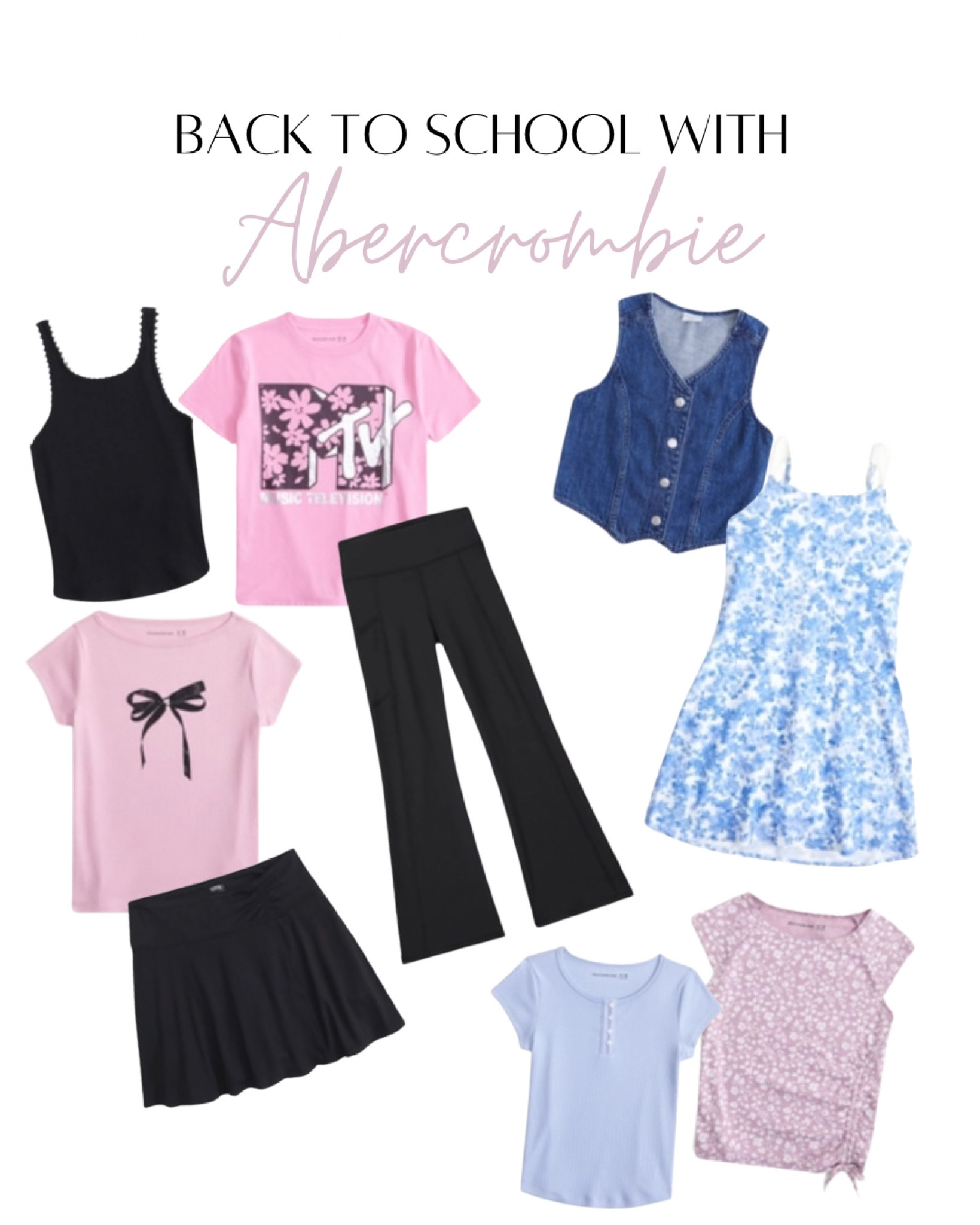 Abercrombie back to school sale picks for my 7 year old girl. A&F sale. Back to school. Bow trend. Denim vest. Girls clothing. Big kid clothing. 

#LTKBacktoSchool #LTKxAF #LTKKids