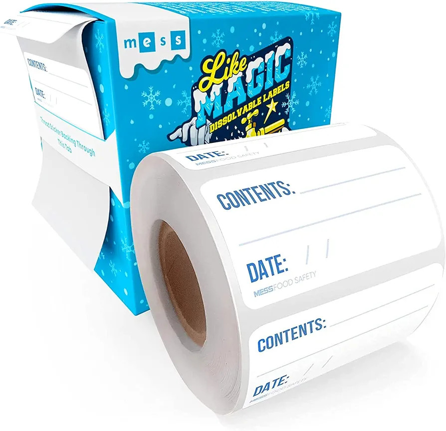 MESS Dissolvable Freezer Labels - 500 Removable Food Container Labels - Blank Labels for Food Con... | Amazon (US)