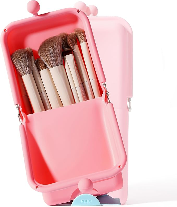 APT 1101 Makeup Brush Holder Travel Cosmetic Bag with Suction Base, Portable Cosmetic Organizer f... | Amazon (US)