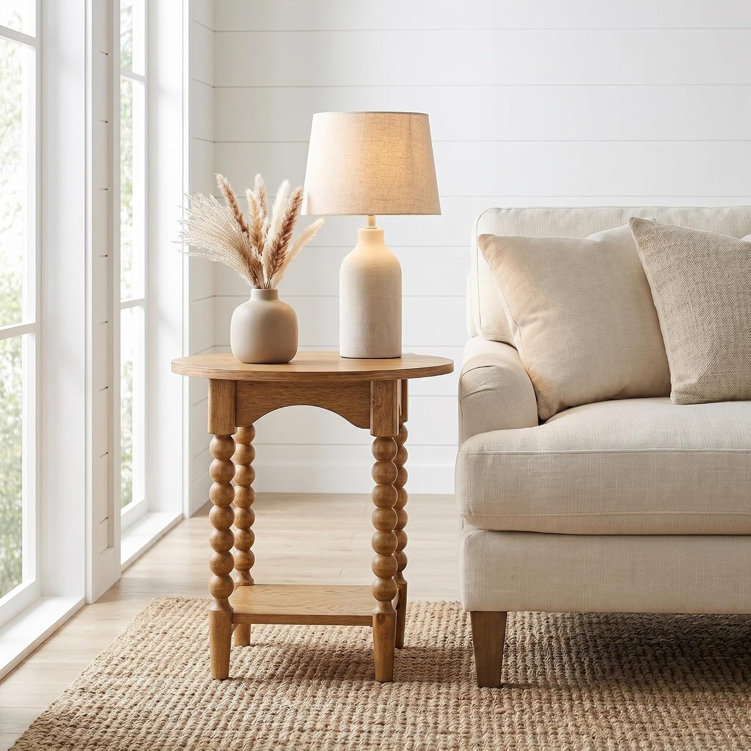 Pembroke 22" Modern Round End Table, Prairie Oak | Amazon (US)