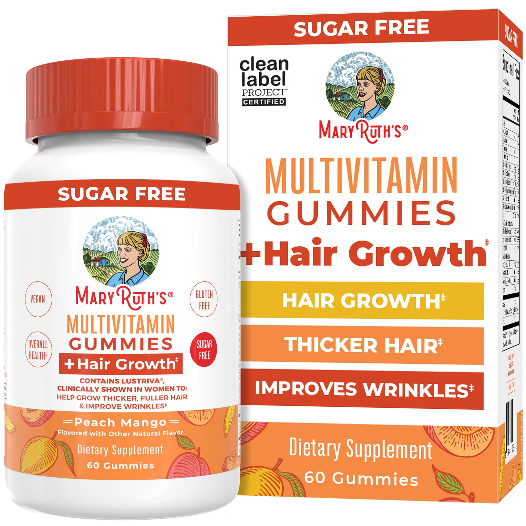 MaryRuth's Multivitamin + Hair Growth Gummies | with Lustriva® | Biotin 10000mcg | B Vitamins | ... | Amazon (US)