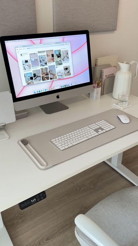 desk setup beige minimal flexispot ikea white work from home office #makeover 

#LTKhome #LTKVideo
