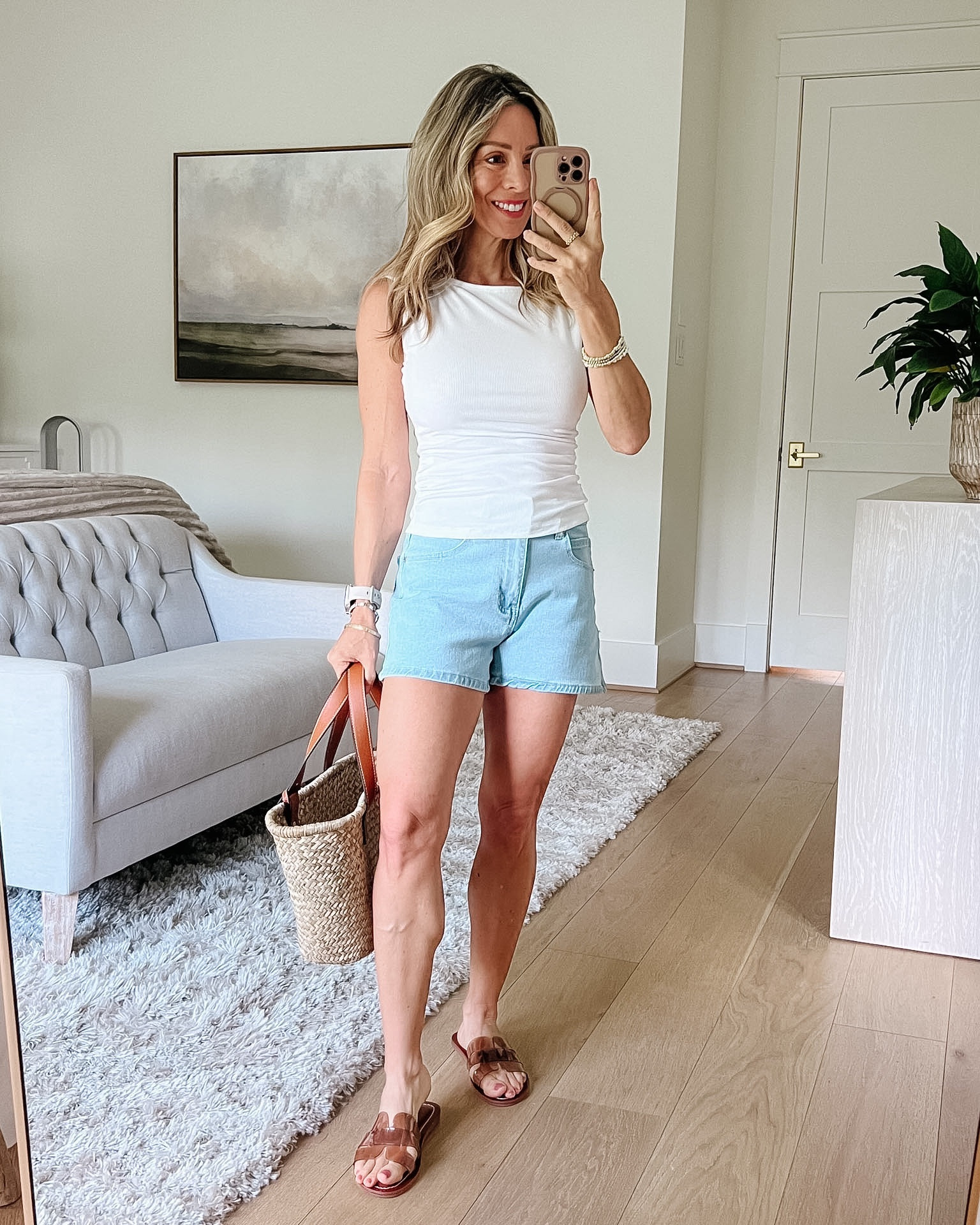 These jean shorts from Amazon are a hit! I love the inseam, comfortable high waist and polished look with no rips! 

Top Fit: I’m wearing an XS

Shorts Fit: I’m wearing an XS

#LTKgrwm #LTKmomlife #LTKOver40