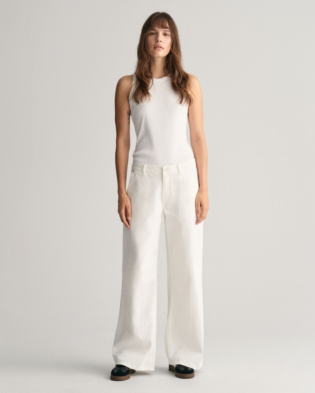 Low-Waisted Wide Leg White Jeans | Gant