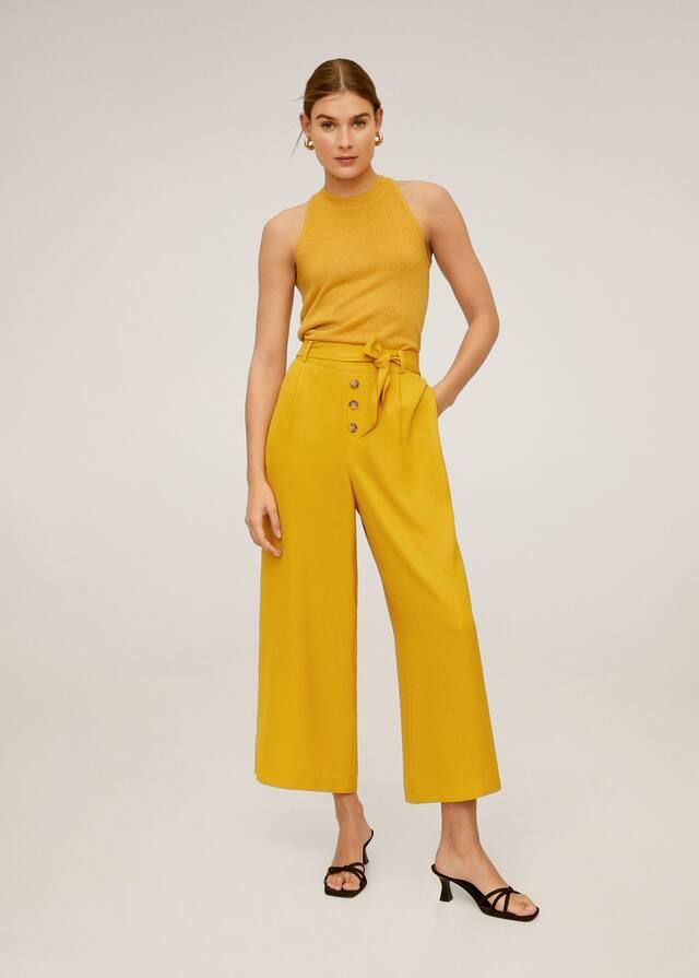 Buttons culottes trousers | MANGO (US)