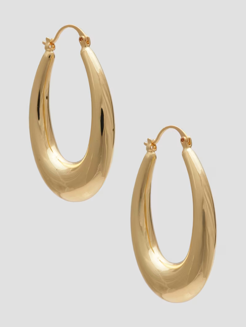 14K Gold-Plated Large Hoop Earrings | Guess US | Guess (US)