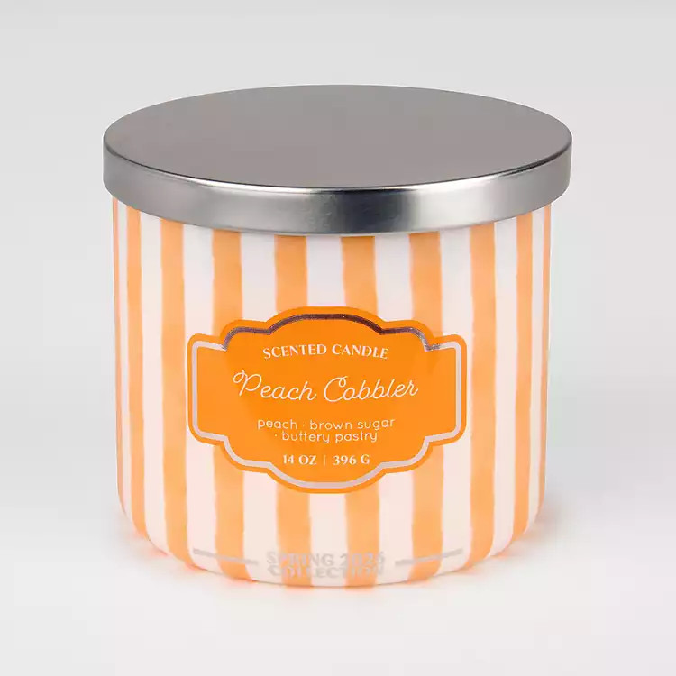 New! Peach Cobbler 3-Wick Jar Candle | Kirklands