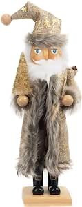FUNPENY 19" Christmas Decorative Nutcracker, Handmade Wooden Santa Traditional Nutcracker in Flan... | Amazon (US)