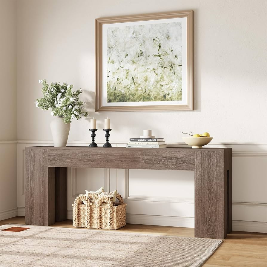Epecoya Extra Long Sofa Console Table for Entryway Living Room, 79-Inch Farmhouse Wood Behind Cou... | Amazon (US)