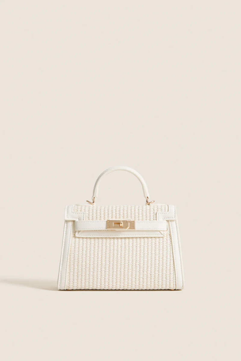 Cream Hariette Raffia Handle Bag | Tuckernuck (US)