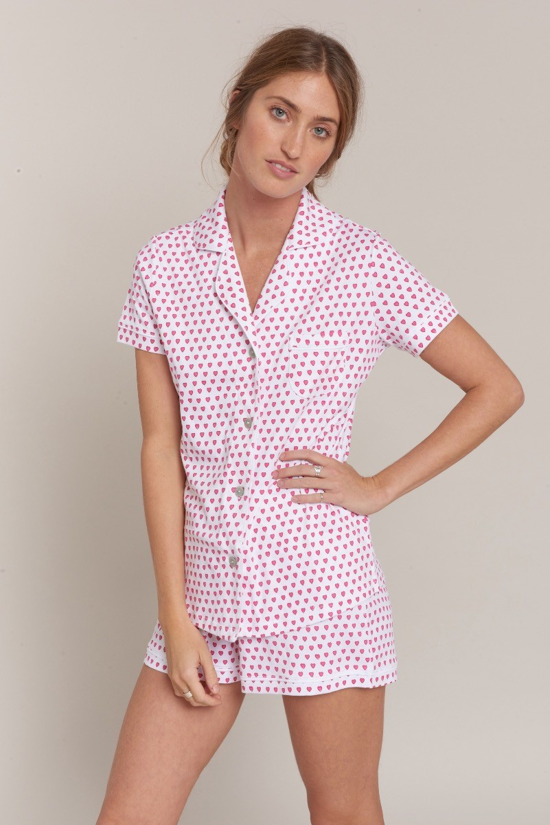 PINK HEARTS PJ POLO SET | Roller Rabbit