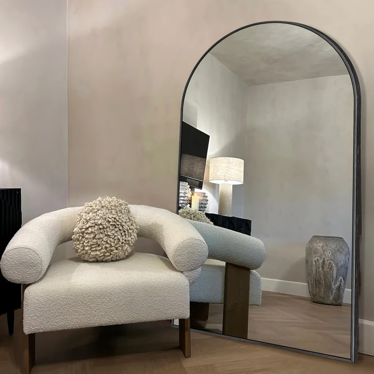 Malesha Large Modern Full Length Arched Aluminum Alloy Framed Floor Mirror | Wayfair North America