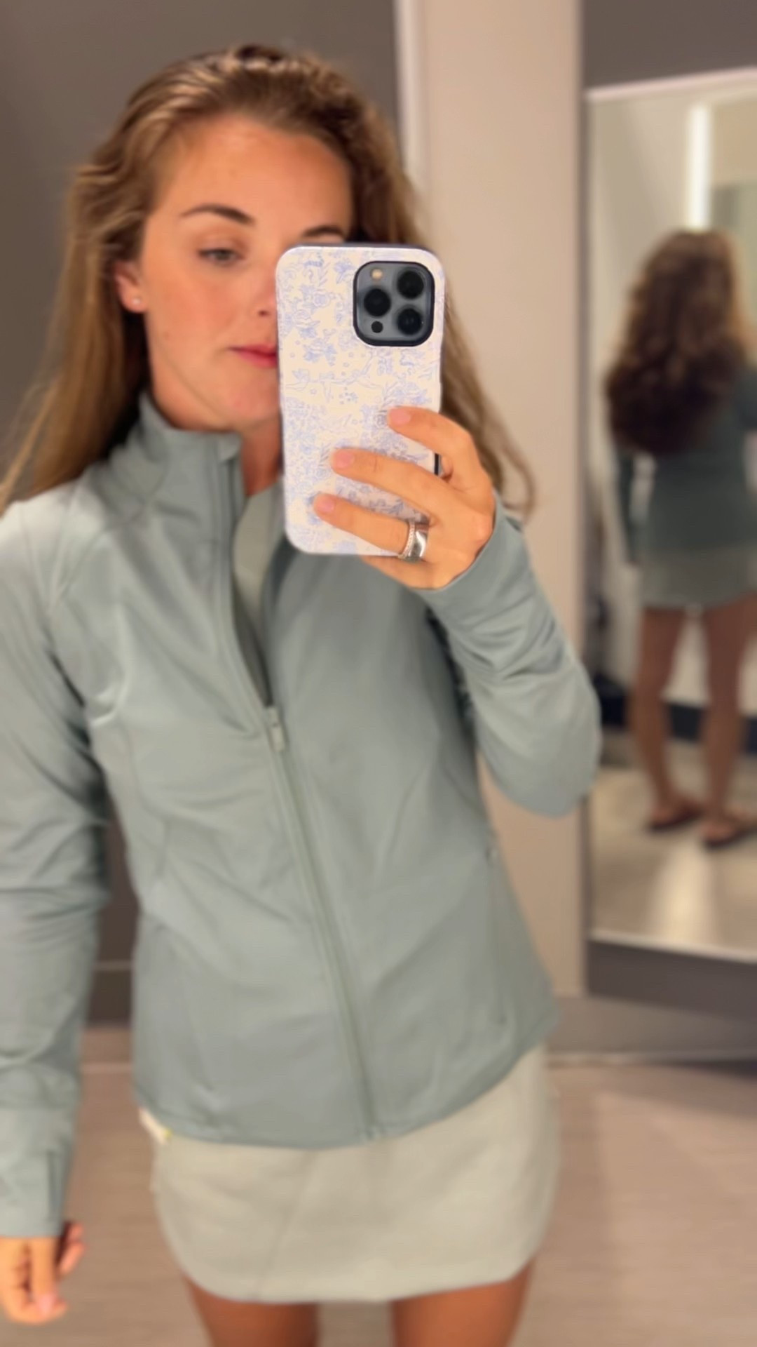 Sage green active jacket looks so much like lululemon. I needed a size down otherwise this would have come home with me! 

#LTKFindsUnder50 #LTKActive #LTKSeasonal