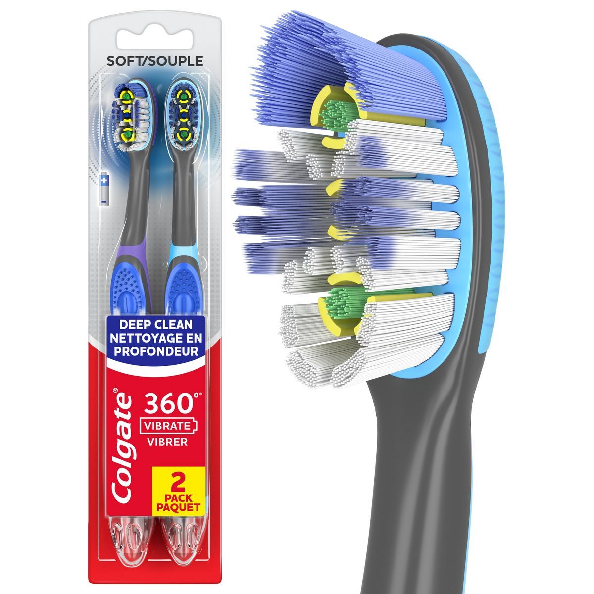 Colgate 360 Total Advanced Floss-Tip Sonic Powered Vibrating Toothbrush Soft | Target