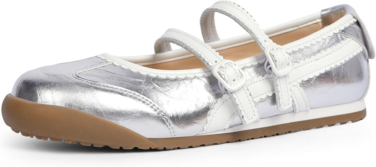 Tigeridea Fashion Sneakers for Women Mary Jane Shoes Comfortable Flat Two Strap Flat Shoes | Amazon (US)