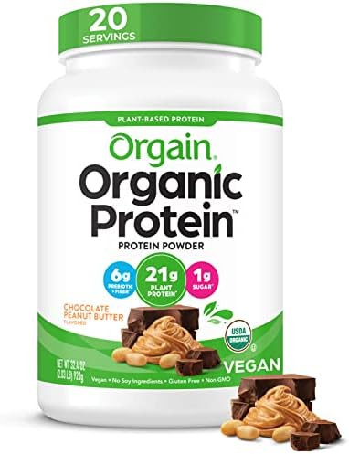 Amazon.com: Orgain Organic Vegan Protein Powder, Chocolate Peanut Butter - 21g of Plant Based Pro... | Amazon (US)