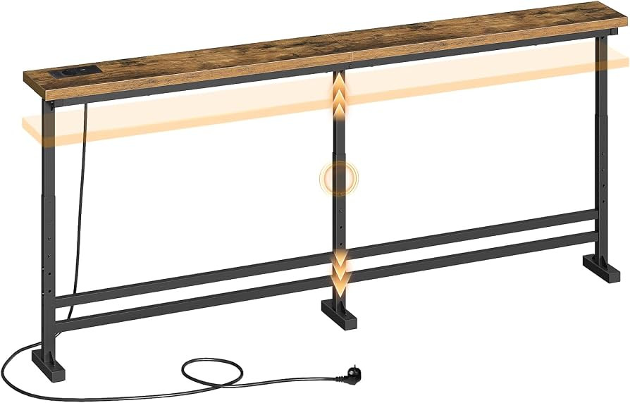 YATINEY Konsolentisch schmal, schmaler Flurtisch, 180 cm Langer Eingangstisch, 1 AC, 1 USB-A, 1 T... | Amazon (DE)