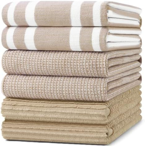 Homaxy Premium Kitchen Towels(18”x 28”, 6 Pack), Large Cotton 380 GSM Kitchen Hand Towels, So... | Amazon (US)