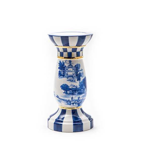 MacKenzie-Childs | Royal Toile Pillar Candle Holder - Tall | MacKenzie-Childs