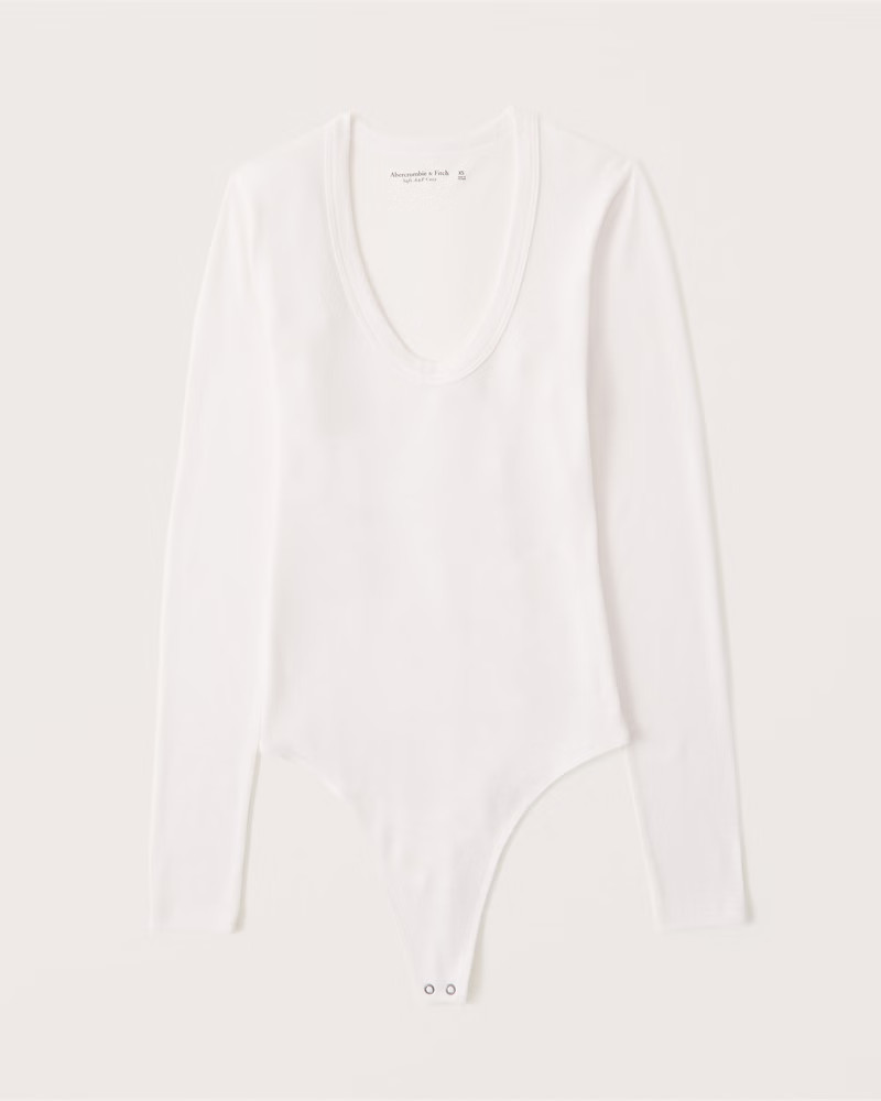 Women's Long-Sleeve Cozy Scoopneck Bodysuit | Women's | Abercrombie.com | Abercrombie & Fitch (US)