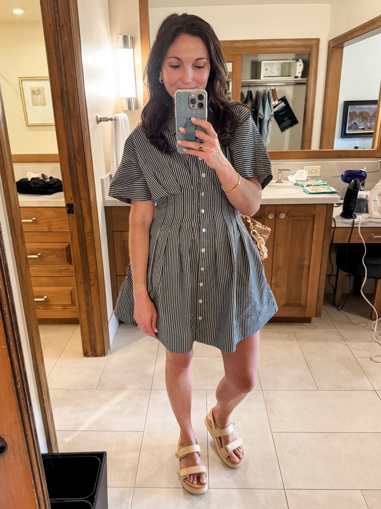 Such a cute and flattering dress from
Anthro. Wearing a size M in this one.

#LTKSeasonal