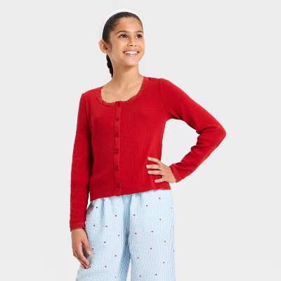 Girls' Cozy Pointelle Cardigan - art class™ | Target