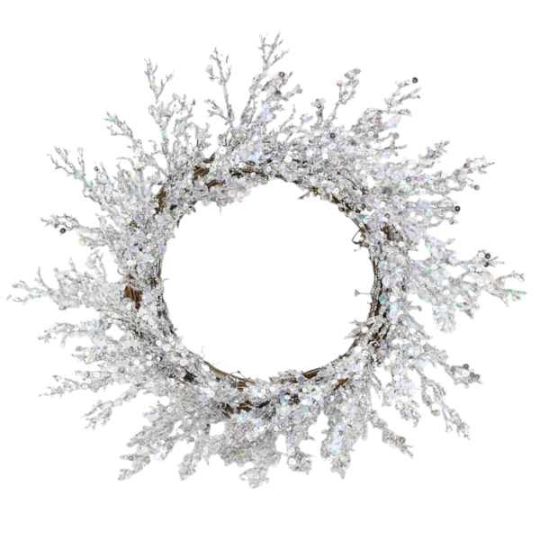 Providence Silver Sequin Wreath, 21" | At Home
