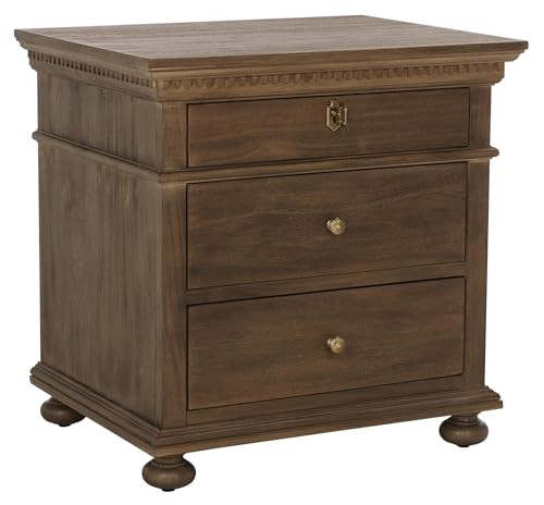 SAFAVIEH Couture Home Collection Allisyn Brown 3-Drawer Wood Nightstand Table (Fully Assembled) | Amazon (US)